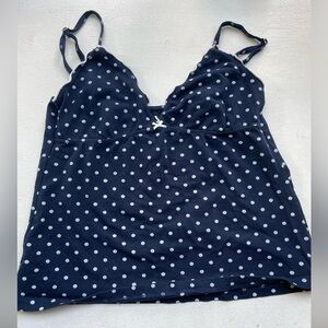 Brandy Melville Navy Blue Polka Dot Camisole